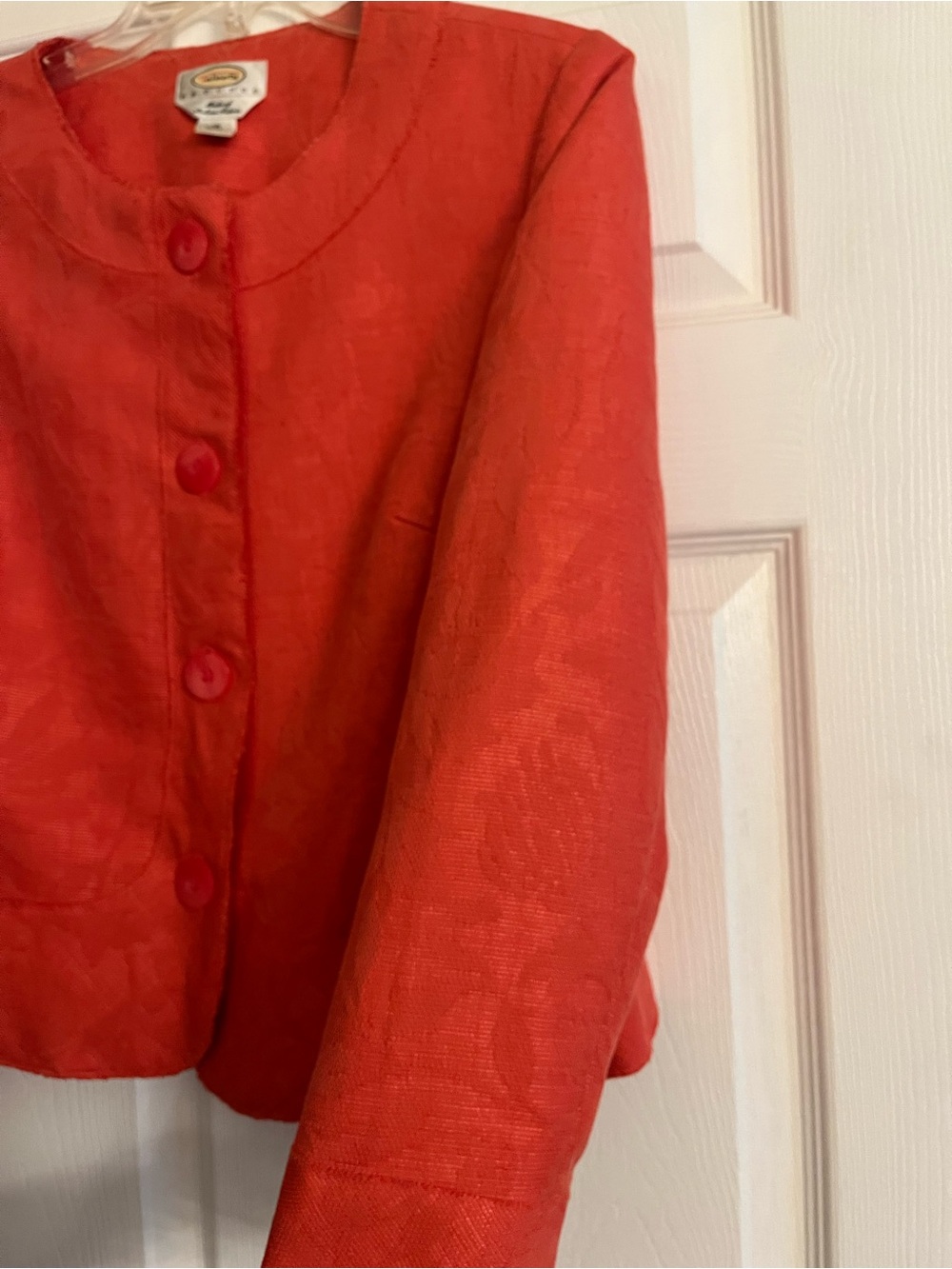 Talbots Coral Textured Button Jacket - Picture 3 of 11